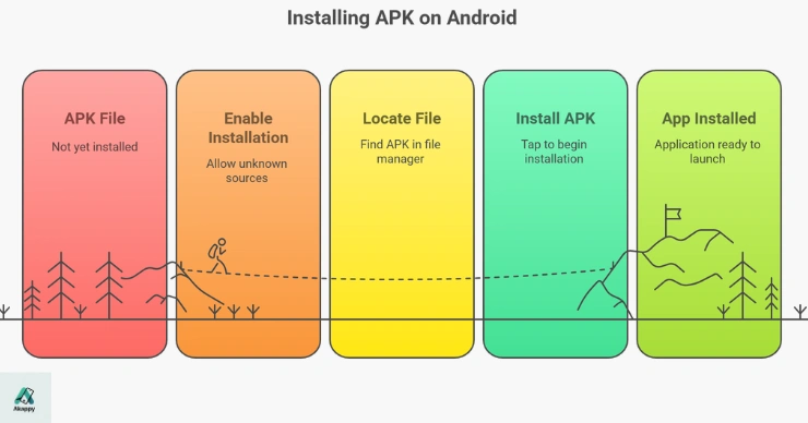 Step-by-step infographic guide to install Traffic Rider APK on Android