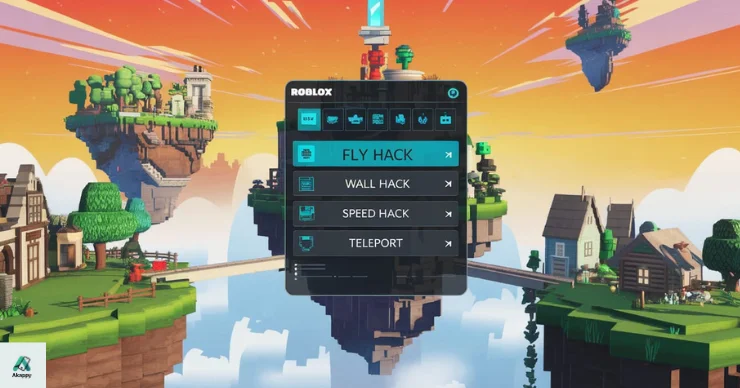 roblox-mod-menu-screenshot.webp Roblox gameplay with MOD Menu open showing Fly Hack, Wall Hack, Speed Hack options.